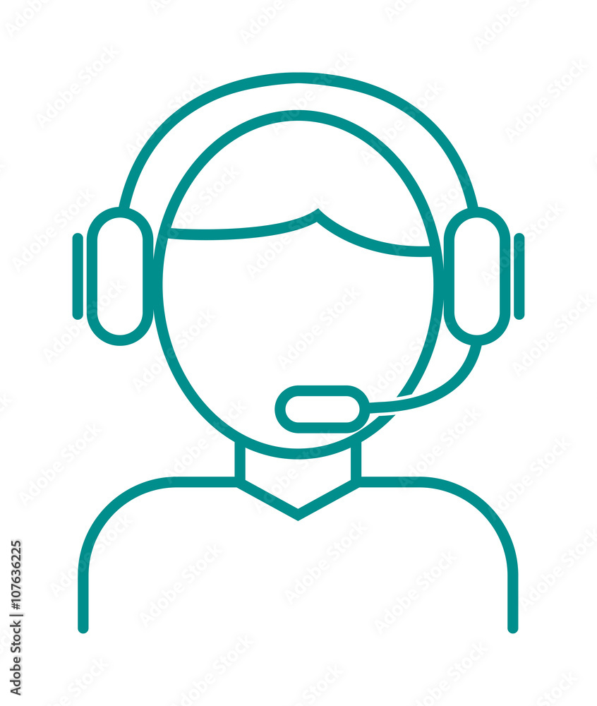 Face thin outline headphone vector illustration. Face thin outline headphone vector illustration.