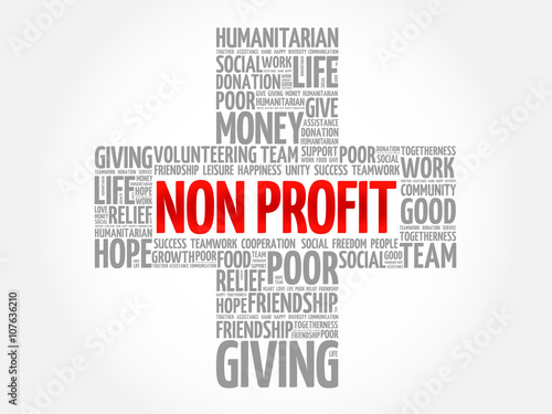 Non Profit word cloud collage, cross concept