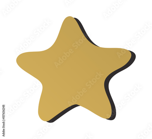 Golden star icon sign rating award best design graphic element decoration flat vector illustration.