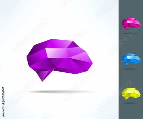 Creative brain in low poly geometrical design. Idea concept design layout for poster flyer cover brochure