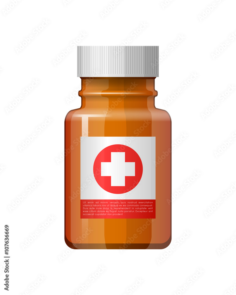 Medicine bottle with label Medicine bottle with label