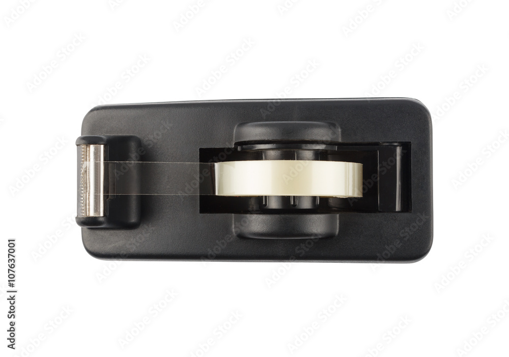 Top view of Scotch tape holder isolated over white background wi Top view of Scotch tape holder isolated over white background wi