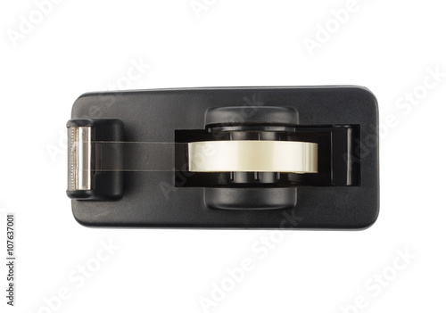 Top view of Scotch tape holder isolated over white background wi