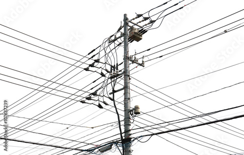 電柱と電線　背景素材