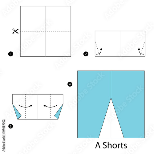 step by step instructions how to make origami A Shorts.