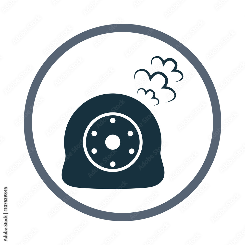 Car wheel crash icon