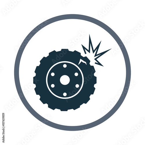 Car wheel crash icon