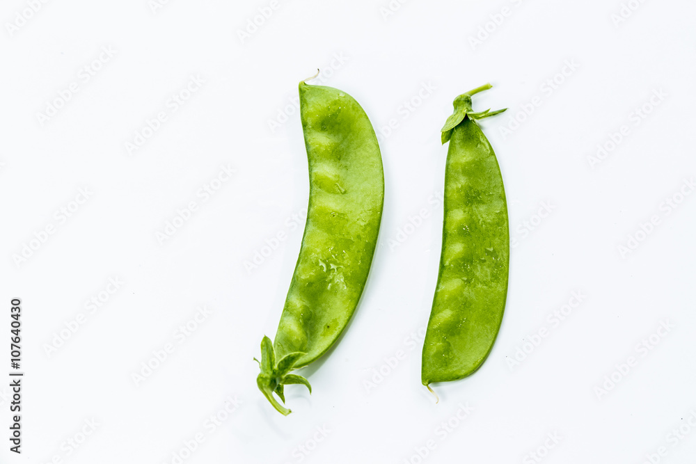 Fresh Green Sugar Snap Peas on a Bright Background Fresh Green Sugar Snap Peas on a Bright Background
