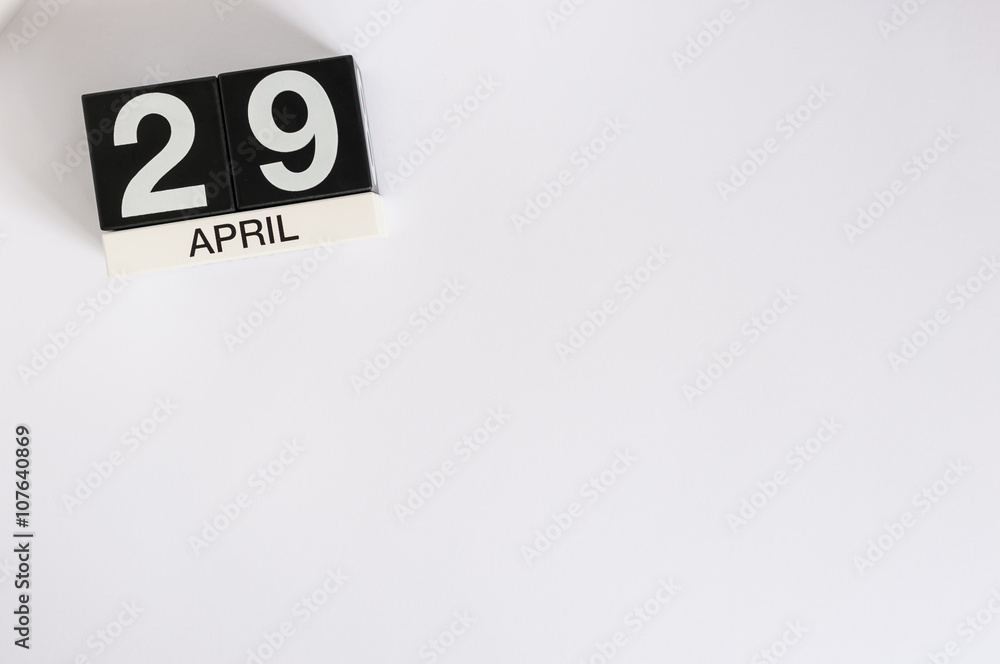 April 29th. Image of april 29 wooden color calendar on white background. Spring day, empty space for text. International or World Dance Day April 29th. Image of april 29 wooden color calendar on white background. Spring day, empty space for text. International or World Dance Day