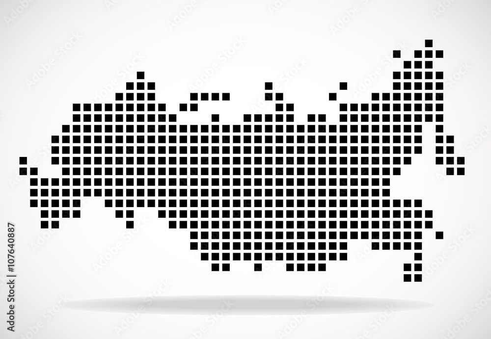Obraz premium Pixel map of Russia