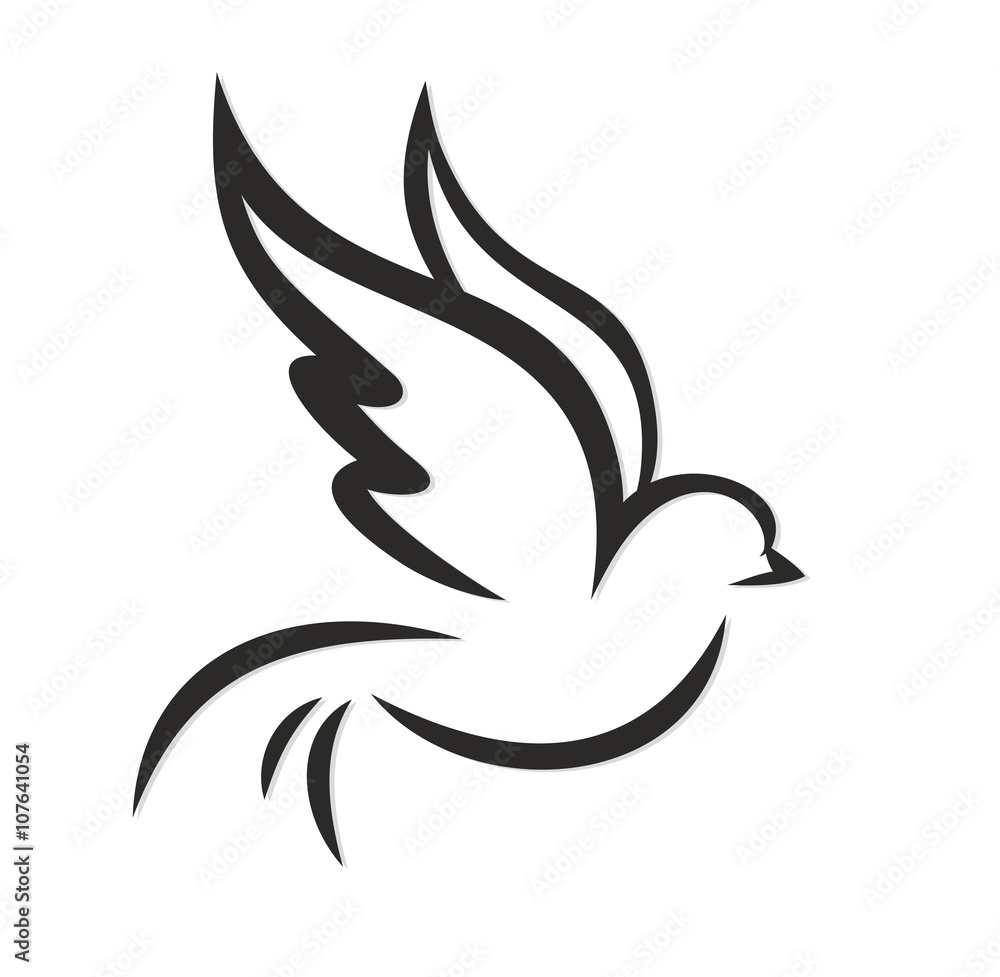 Fototapeta premium Logo of flying bird.