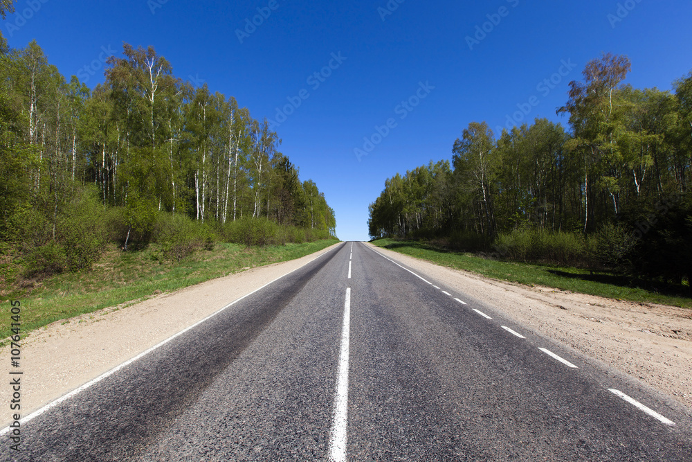 asphalt road, spring