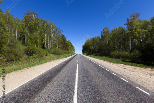 asphalt road, spring