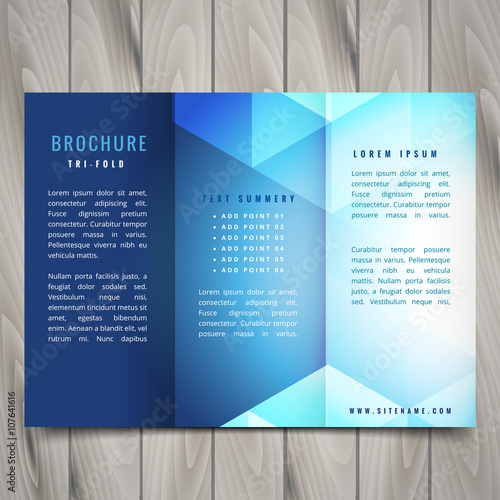 trifold polygonal shapes brochure design