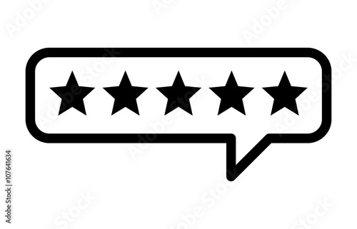 Consumer or customer product rating bubble line art icon for apps and websites