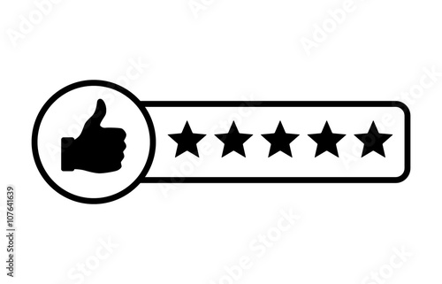 Consumer or customer product rating think line icon for apps and websites 
