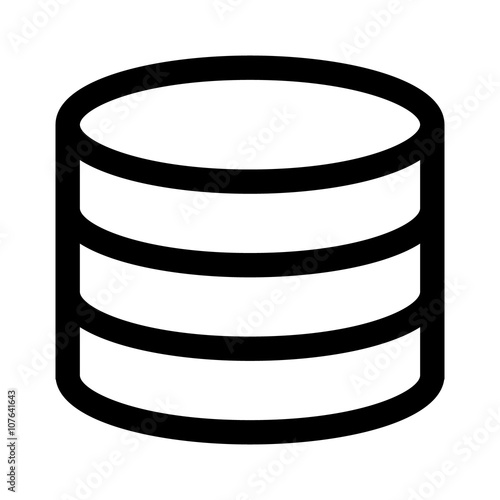 Database server / drum memory line art icon for apps and websites