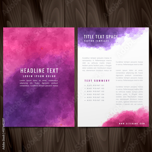 creative watercolor brochure flyer design illustration photo