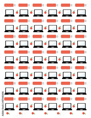 Free Download Laptop Computer usb stick and orange.Colorful. Minimalistic .Flat Design.Flat Colors.Printable Planner stickers for journaling,school,office,scrapbook,planner etc.Isolated.vector set elements - GFXLoad
