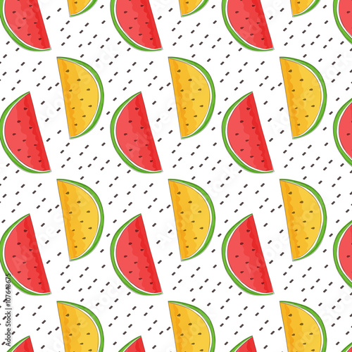 Watermelon pattern. Print texture. Fabric design. Vector illustration.
