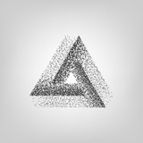 Dotwork Tribar. Penrose Triangle. Penrose Tribar. Vector Illustration