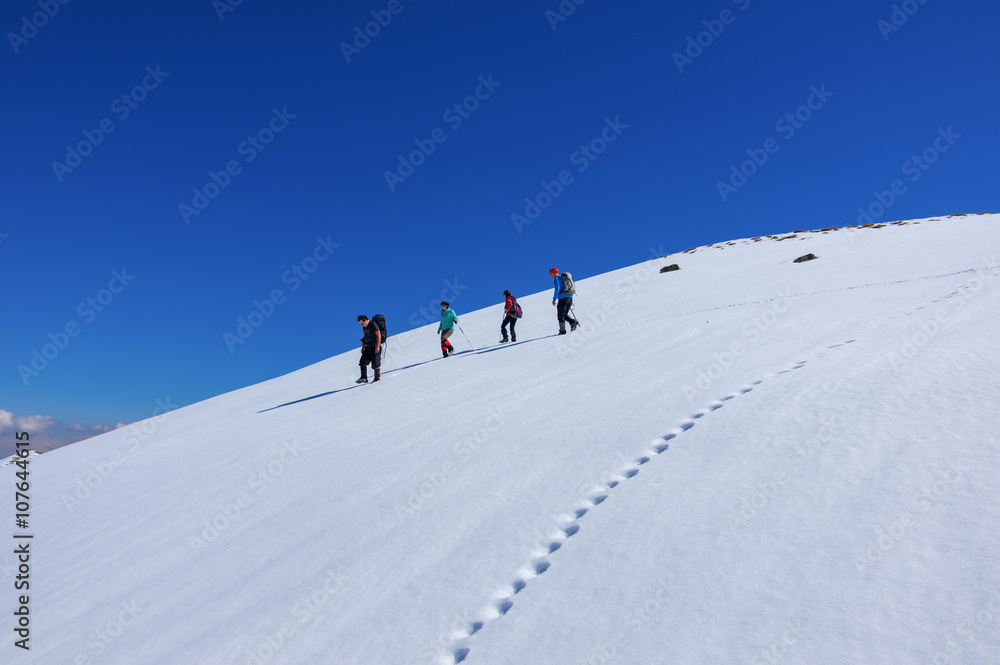 Mountaineers hiking