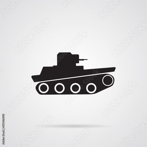 Vector Gray Tank Icon over light gray background.