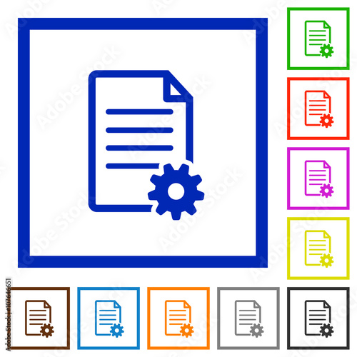 Document setup framed flat icons