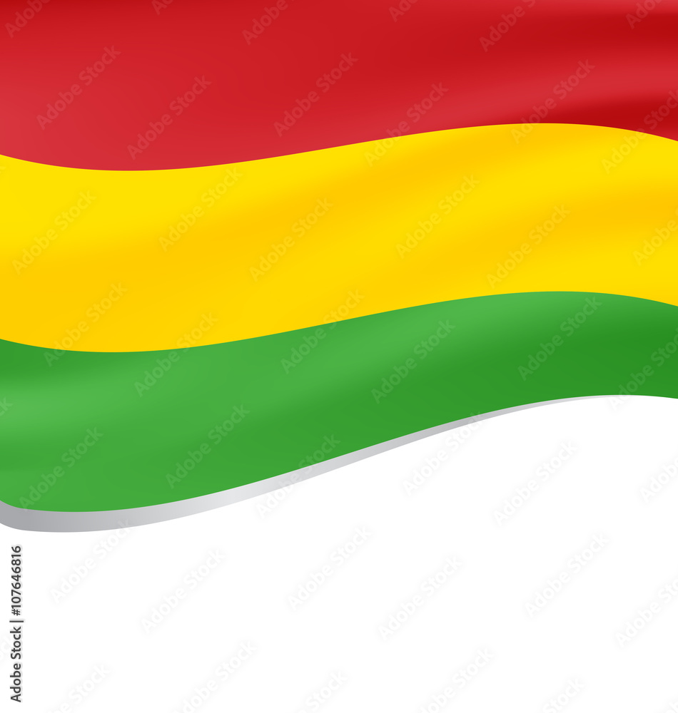 Fototapeta premium Waving flag of Bolivia isolated on white