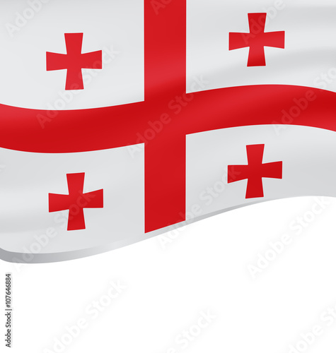 Waving flag of Georgian isolated on white