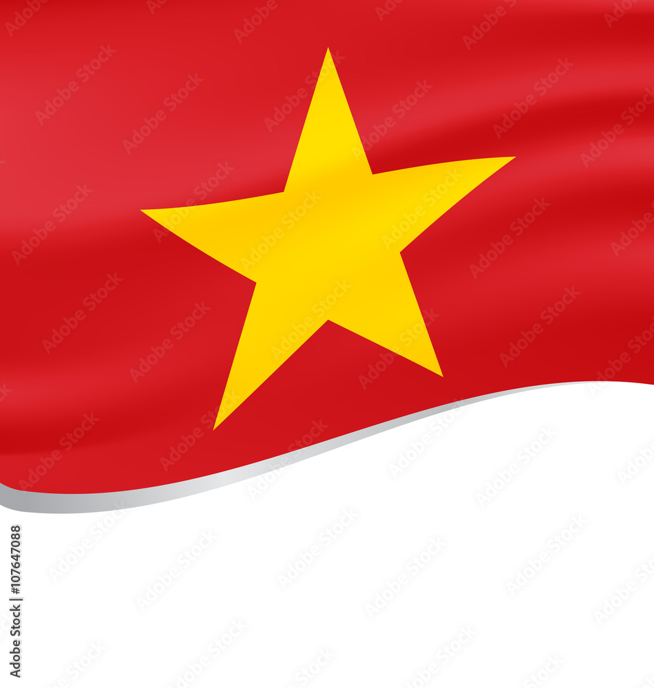 Waving flag of Vietnam isolated on white Waving flag of Vietnam isolated on white