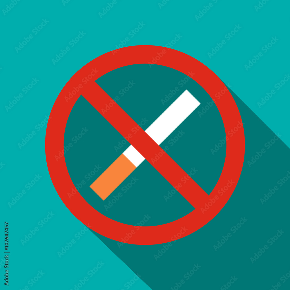 No smoking sign icon, flat style No smoking sign icon, flat style