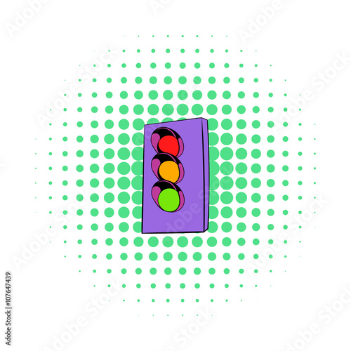 Traffic light icon, comics style