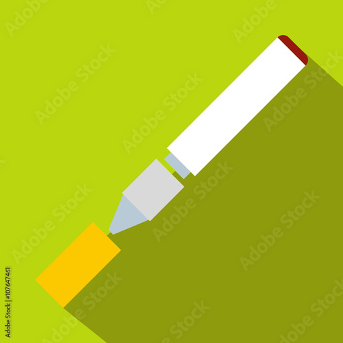 Electronic cigarette icon, flat style  photo