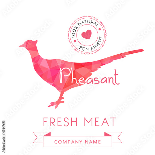 Image meat symbol pheasant silhouettes of animal for design menus, recipes and packages product
