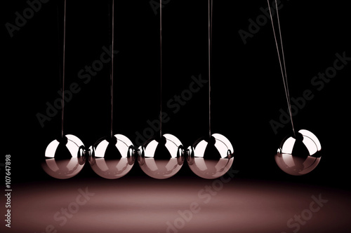 Balancing balls Newton's cradle (high resolution 3D image)
