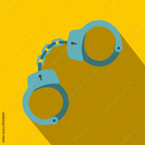 Handcuffs icon, flat style 