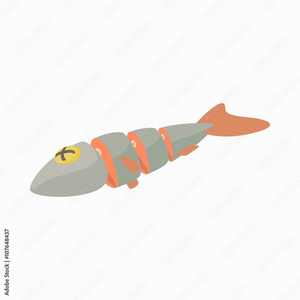Fresh raw fish icon, cartoon style Fresh raw fish icon, cartoon style