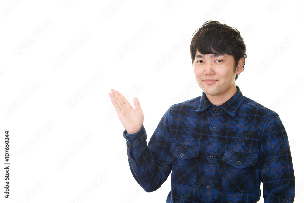 案内する男性 案内する男性