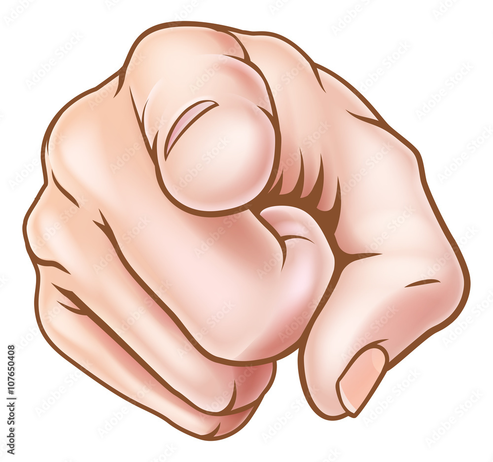 Cartoon Hand Pointing Finger at You Stock Vector | Adobe Stock