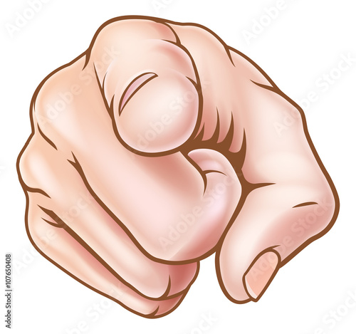 Cartoon Hand Pointing Finger at You photo
