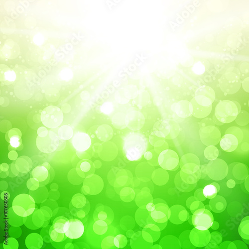 Blurred Summer Vector Background With Sun