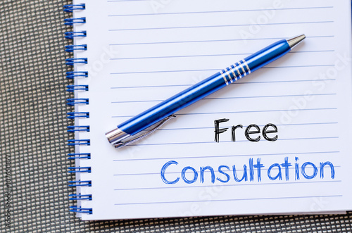 Free consultation write on notebook