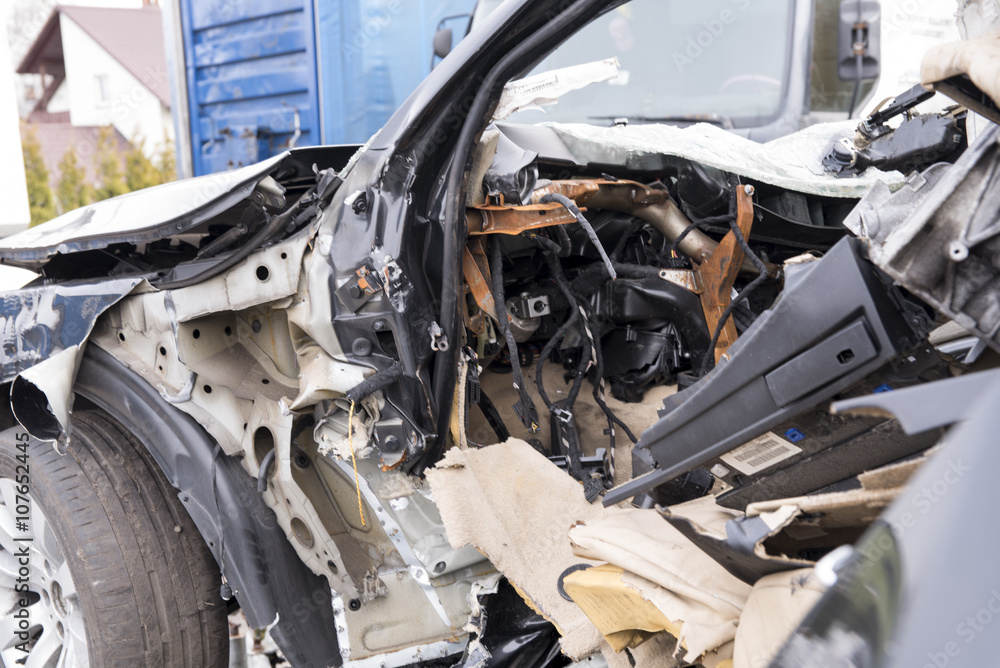 car wrecked in an accident car wrecked in an accident