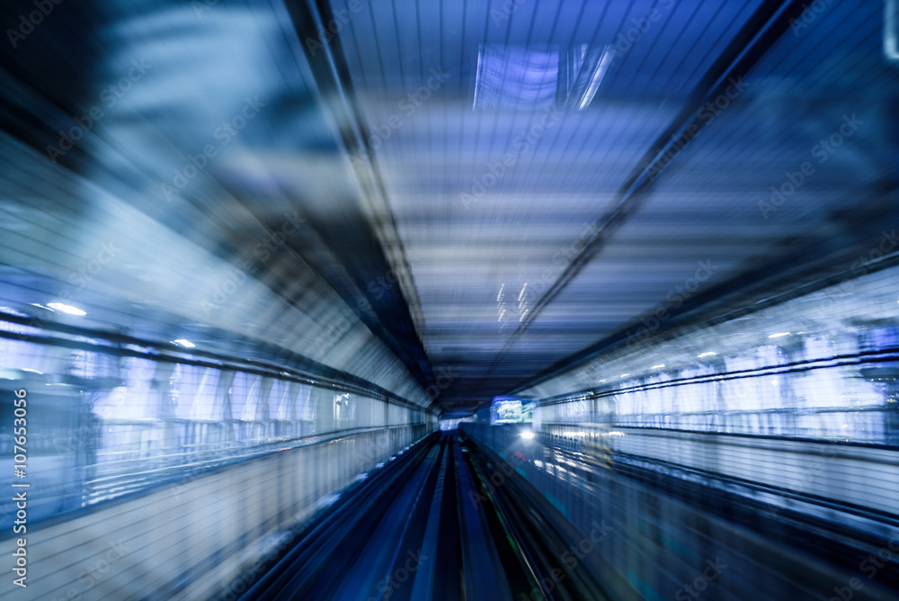 tunnel in tokyo blurred as idea of high speed