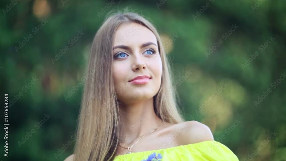 Young beautiful blonde woman with blue eyes Young beautiful blonde woman with blue eyes