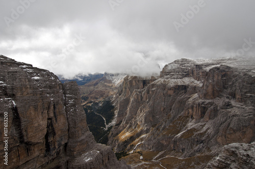 Italy, Dolomites, Sass Pordoi is one of the most visited mountains of the Dolomites.