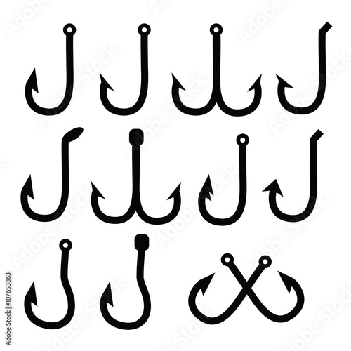 hook set icons, black hook