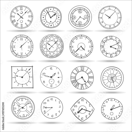 vector doodle clock