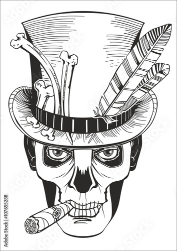day of the dead, baron samedi drawing photo